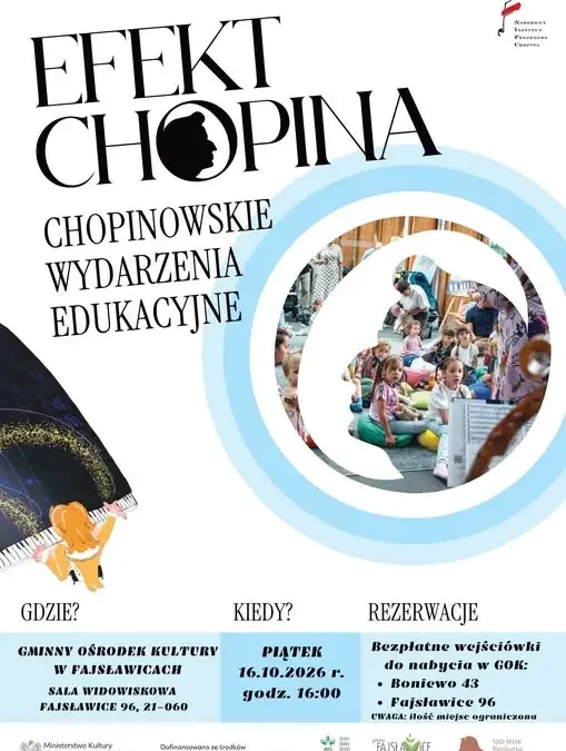 „Efekt Chopina” w Fajsławicach – bezpłatne koncerty dla mieszkańców