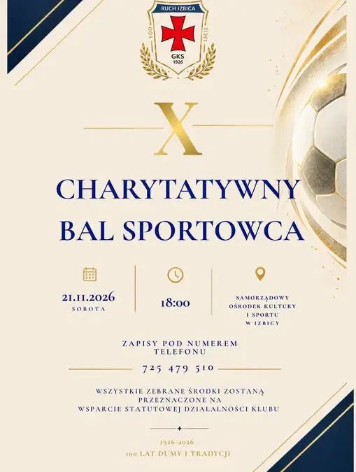 X Bal Sportowca w Izbicy – zapisy trwają, jubileusz 100-lecia Ruchu Izbica
