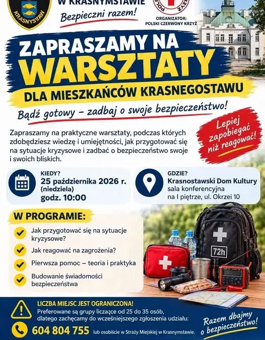 Bezpłatne warsztaty ochrony ludności w Krasnymstawie – jak reagować w kryzysie?