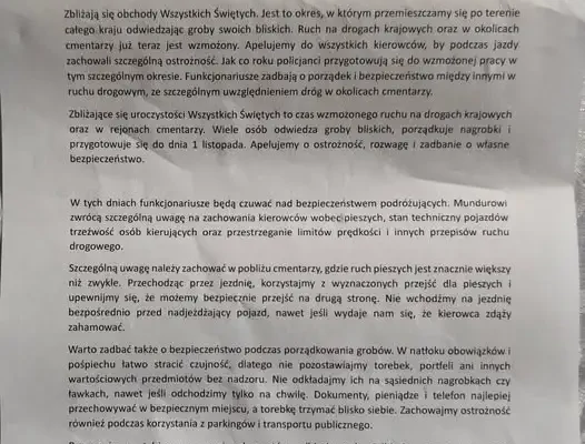 Bezpieczeństwo przed Wszystkimi Świętymi — apel OSP Łopiennik Górny